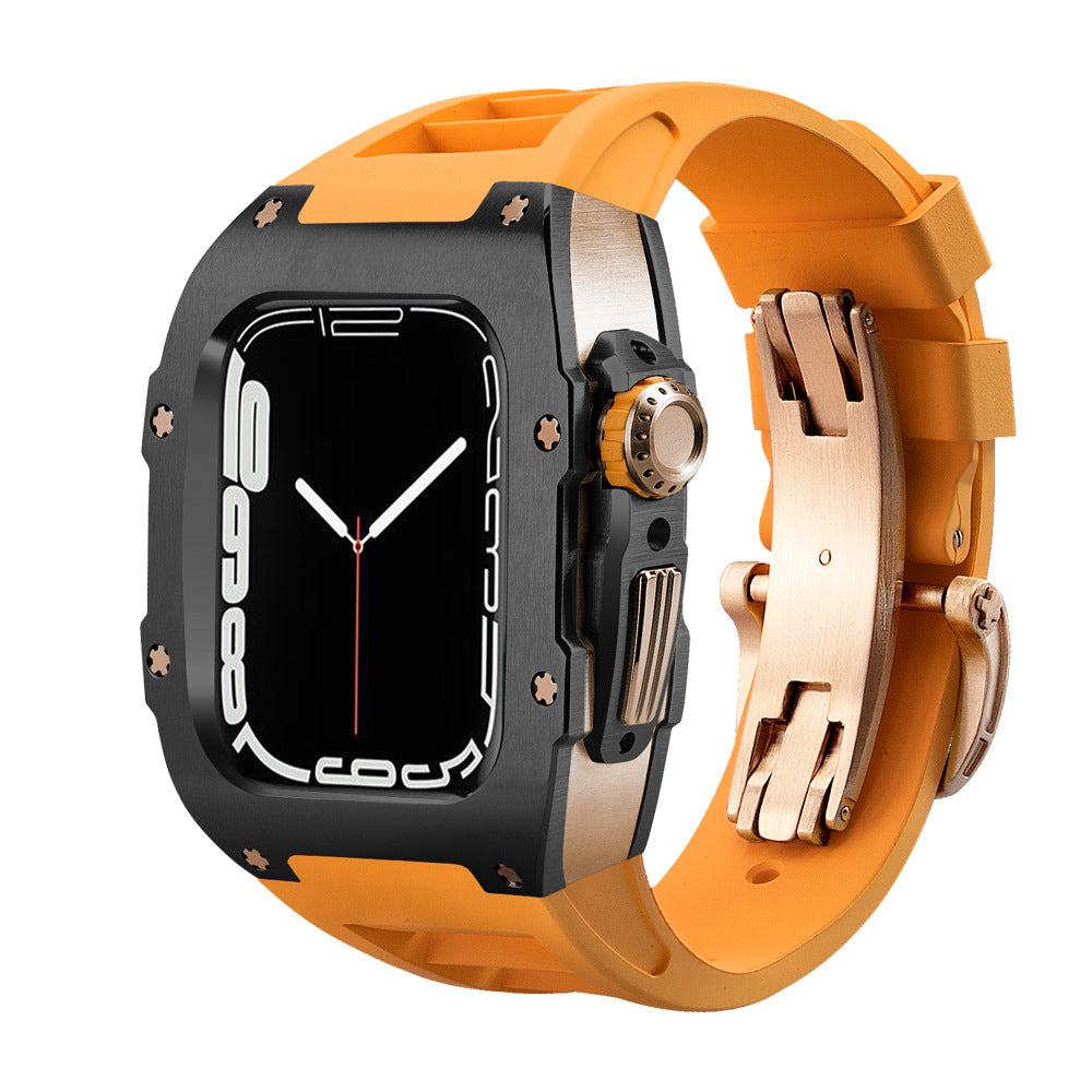 Luxury Metal Case Strap For Apple Watch Series 44/45 mm - Mycasety Mycasety