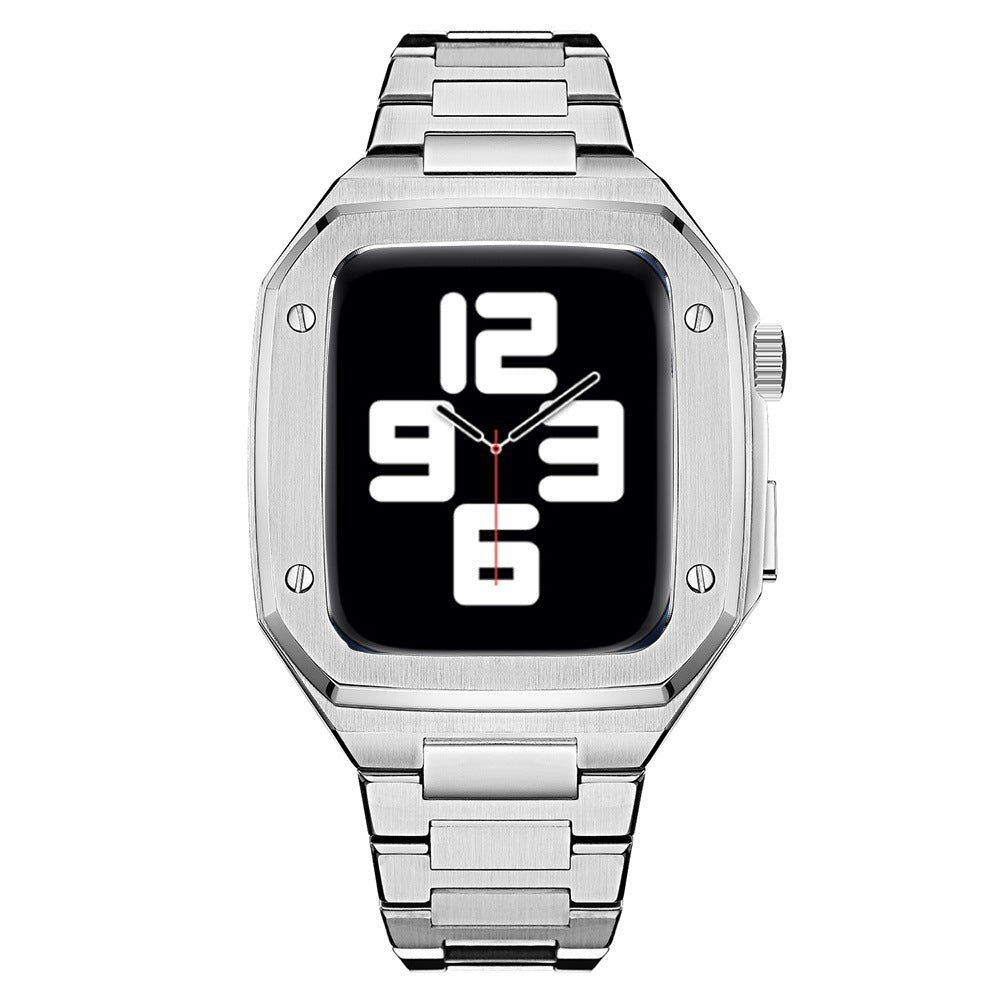 Luxury Metal Case Strap For Apple Watch 44/45mm - Mycasety Mycasety