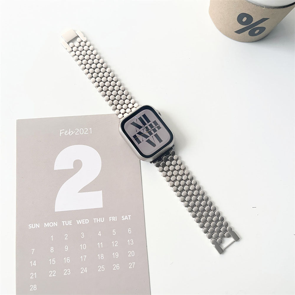 High-End Starlight Series Leather Metal Apple Watch Band
