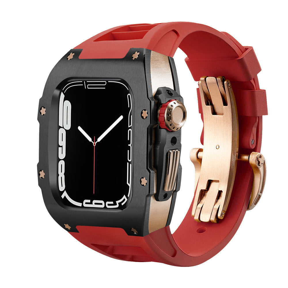 Luxury Metal Case Strap For Apple Watch Series 44/45 mm - Mycasety Mycasety