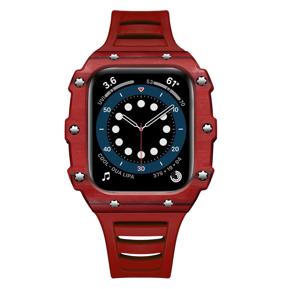 Luxury Carbon Fiber Case Strap For Apple Watch Series 41/42mm 44/45mm - Mycasety Mycasety