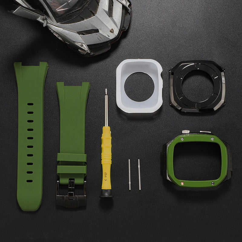 Luxury Metal Case Strap For Apple Watch Series 44/45mm - mycasety2023 Mycasety