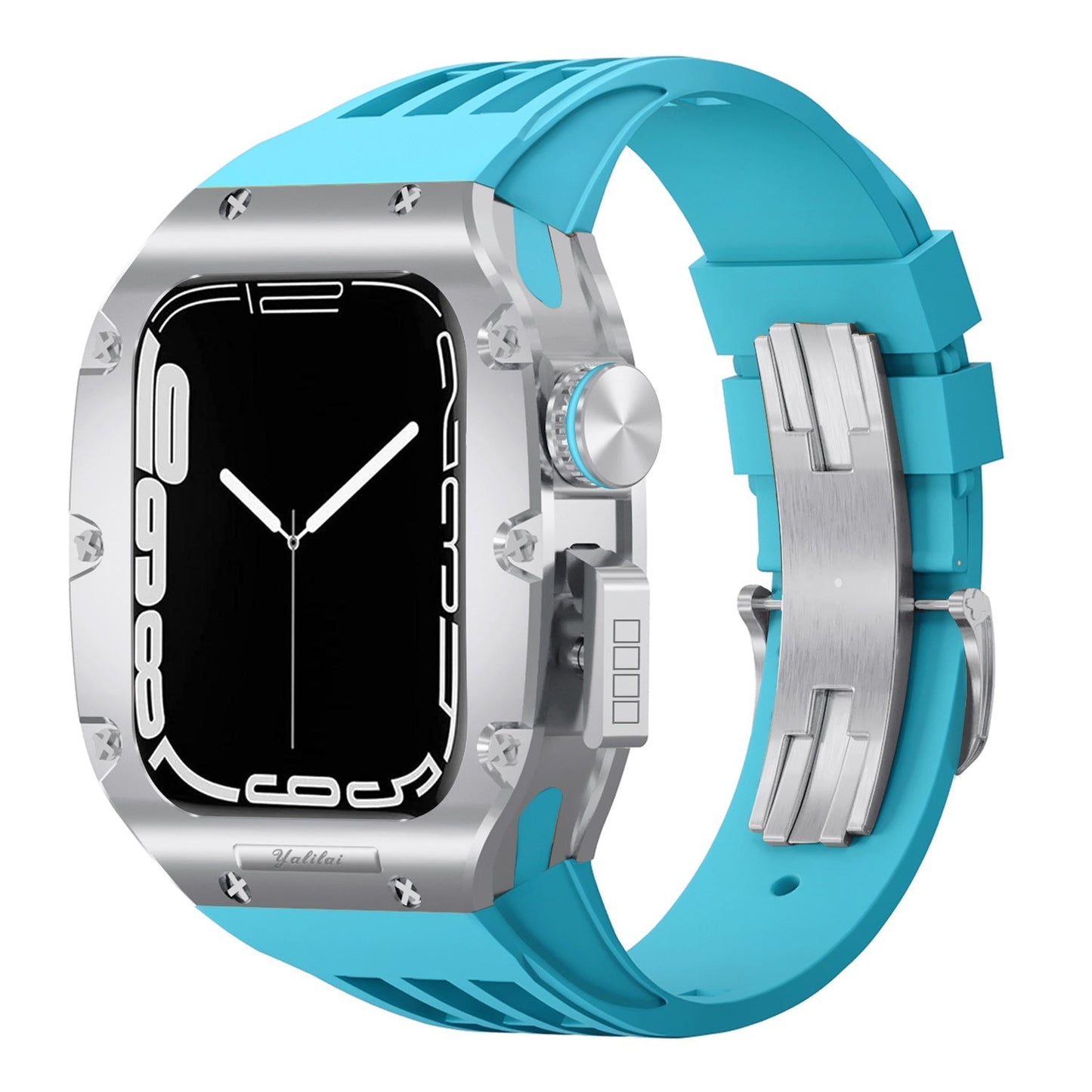 Luxurious Titanium Alloy Case Strap For Apple Watch Series 44/45 mm - Mycasety Mycasety
