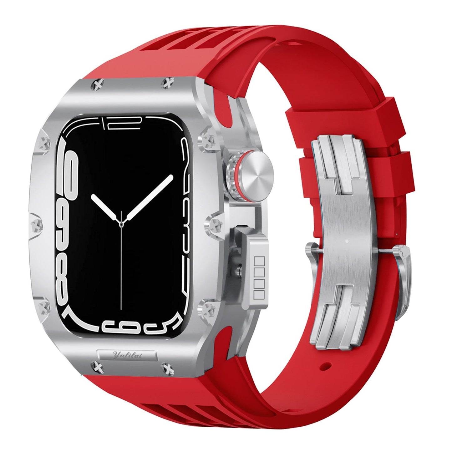 Luxurious Titanium Alloy Case Strap For Apple Watch Series 44/45 mm - Mycasety Mycasety