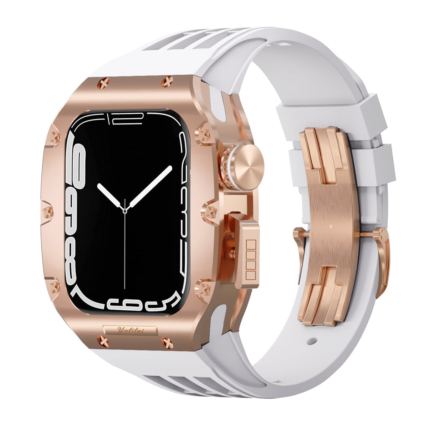 Luxurious Titanium Alloy Case Strap For Apple Watch Series 44/45 mm - Mycasety Mycasety