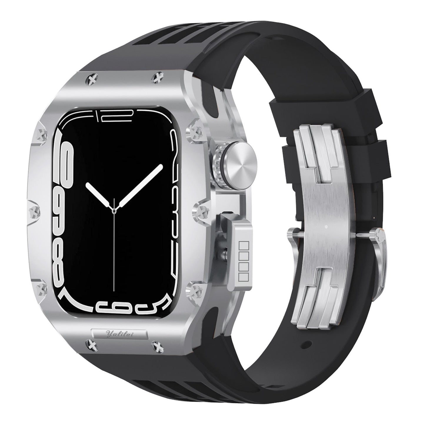 Luxurious Titanium Alloy Case Strap For Apple Watch Series 44/45 mm - Mycasety Mycasety