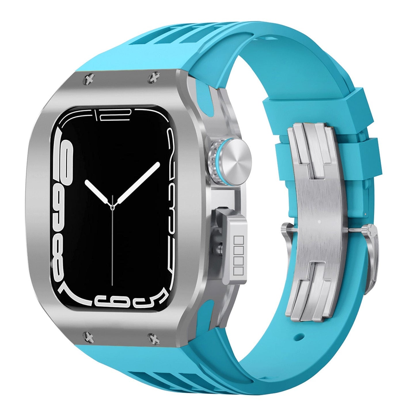 Luxurious Titanium Alloy Case Strap For Apple Watch Series 44/45 mm - Mycasety Mycasety