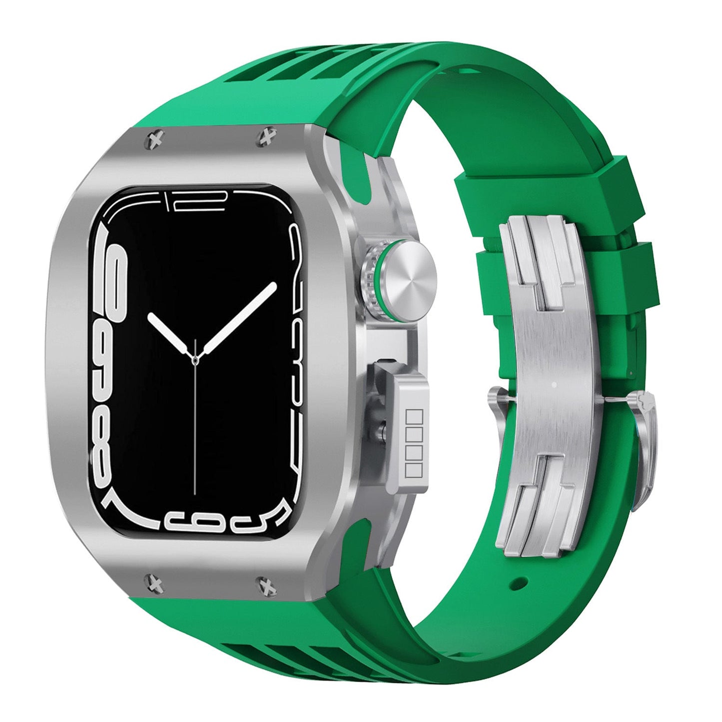 Luxurious Titanium Alloy Case Strap For Apple Watch Series 44/45 mm - Mycasety Mycasety