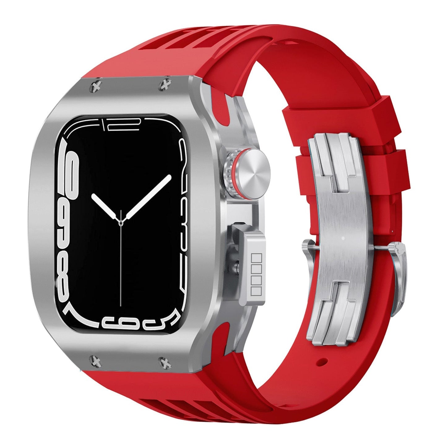 Luxurious Titanium Alloy Case Strap For Apple Watch Series 44/45 mm - Mycasety Mycasety