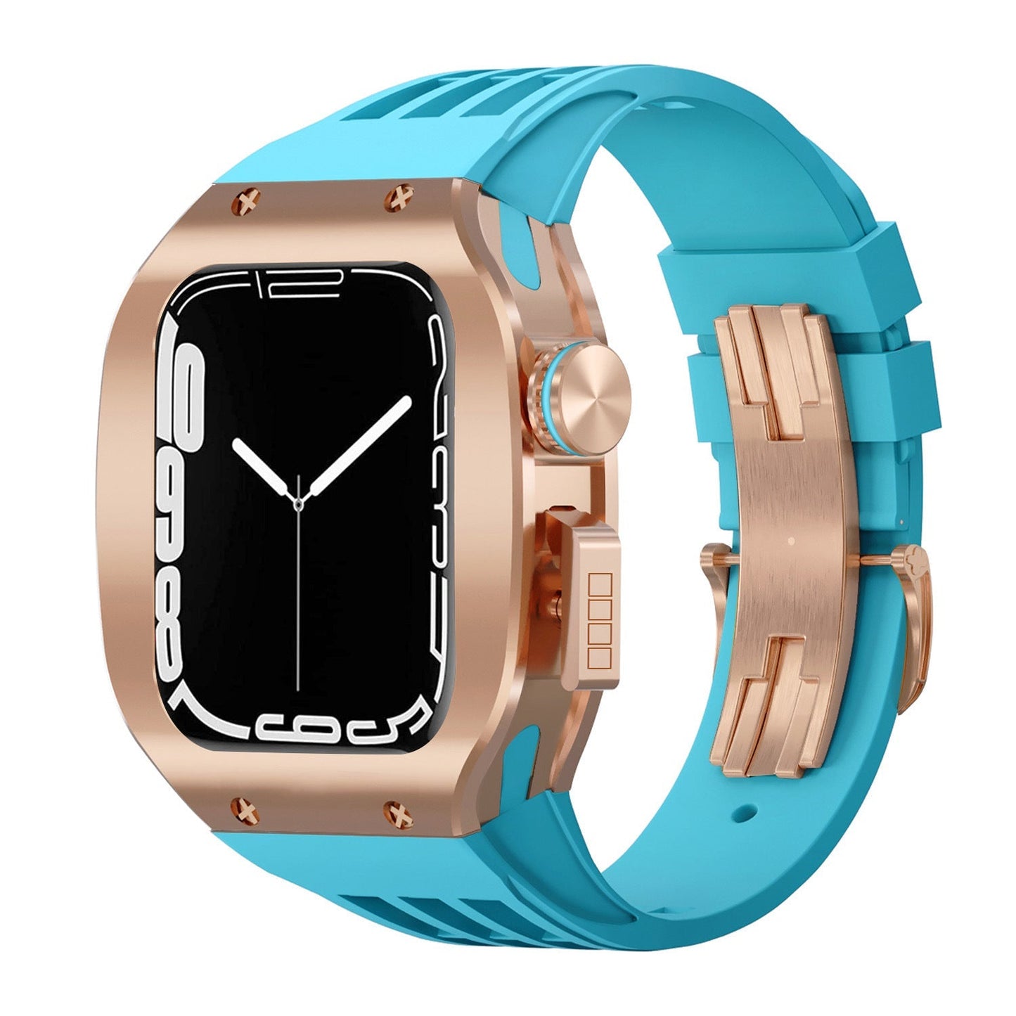 Luxurious Titanium Alloy Case Strap For Apple Watch Series 44/45 mm - Mycasety Mycasety