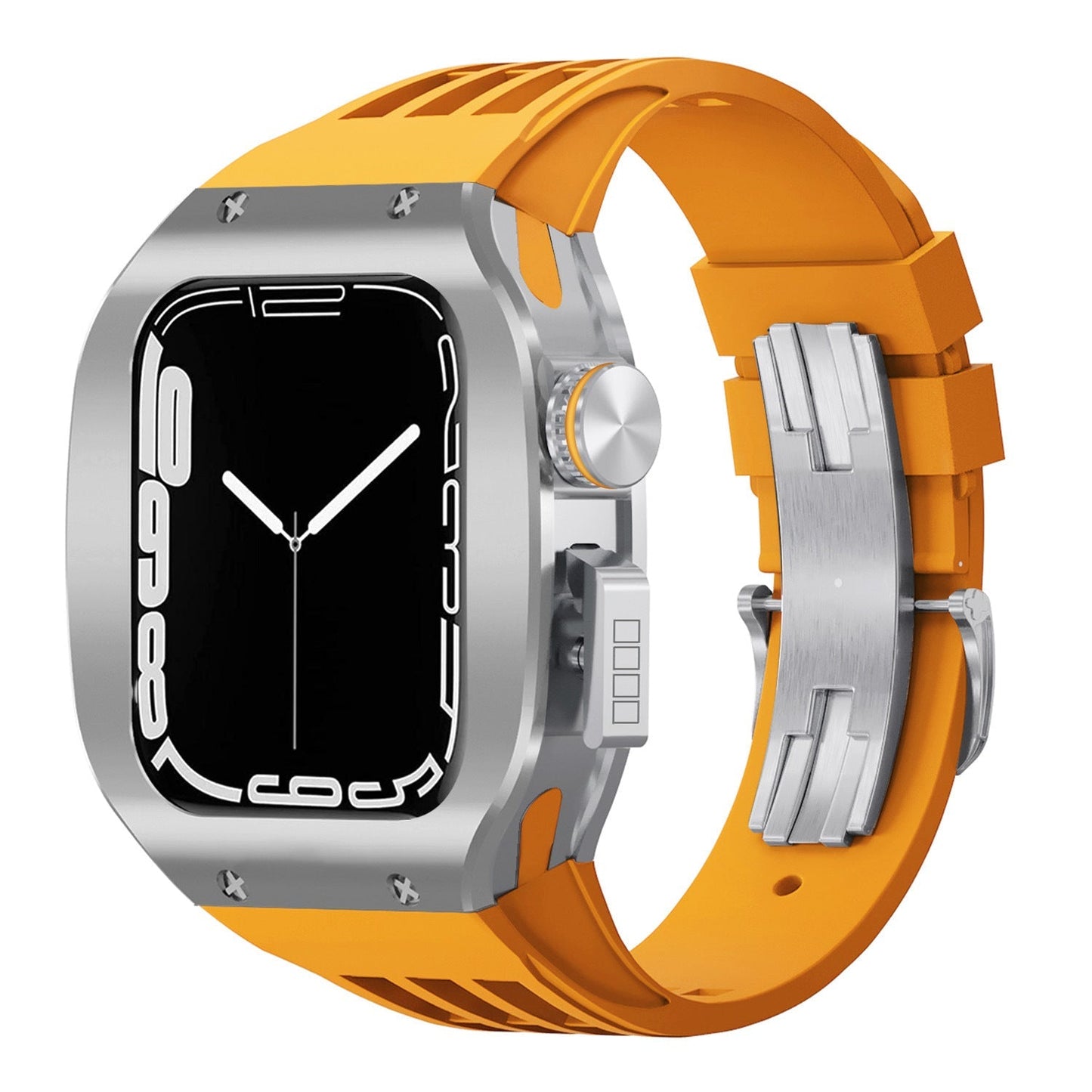 Luxurious Titanium Alloy Case Strap For Apple Watch Series 44/45 mm - Mycasety Mycasety