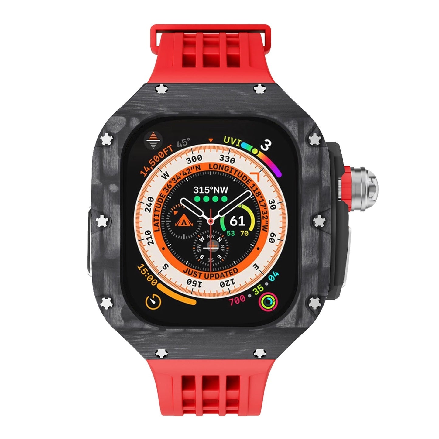 Luxurious Carbon Fiber Case Strap For Apple Watch Ultra 49 mm - Mycasety Mycasety