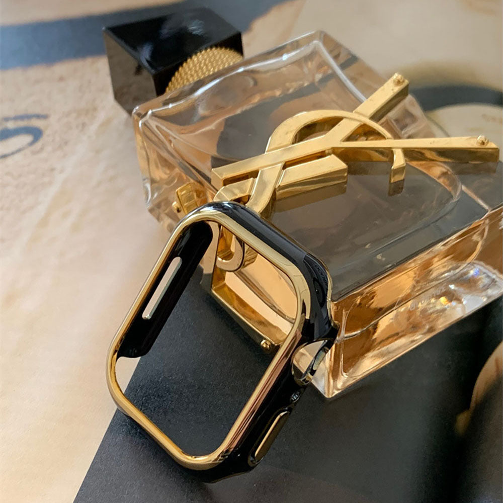 High-End Black Gold Series Leather Metal Band