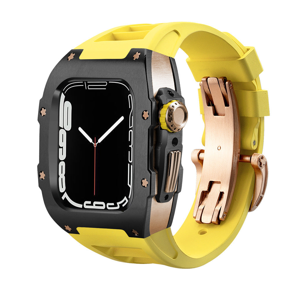 Luxury Metal Case Strap For Apple Watch Series 44/45 mm - Mycasety Mycasety