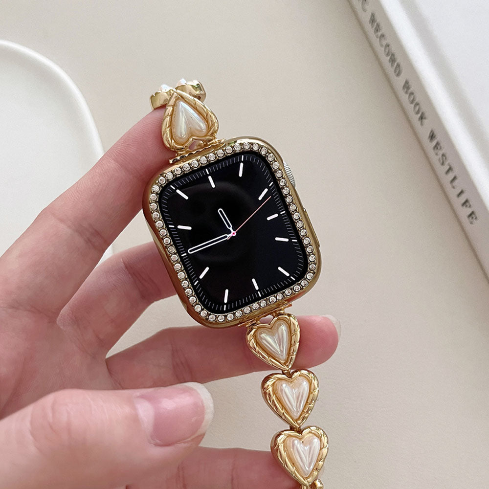 Metal Heart Pattern Apple Watch Band