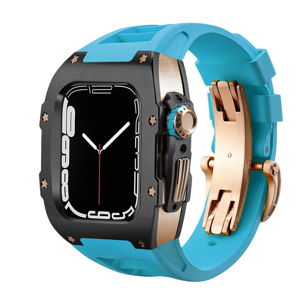 Luxury Metal Case Strap For Apple Watch Series 44/45 mm - Mycasety Mycasety