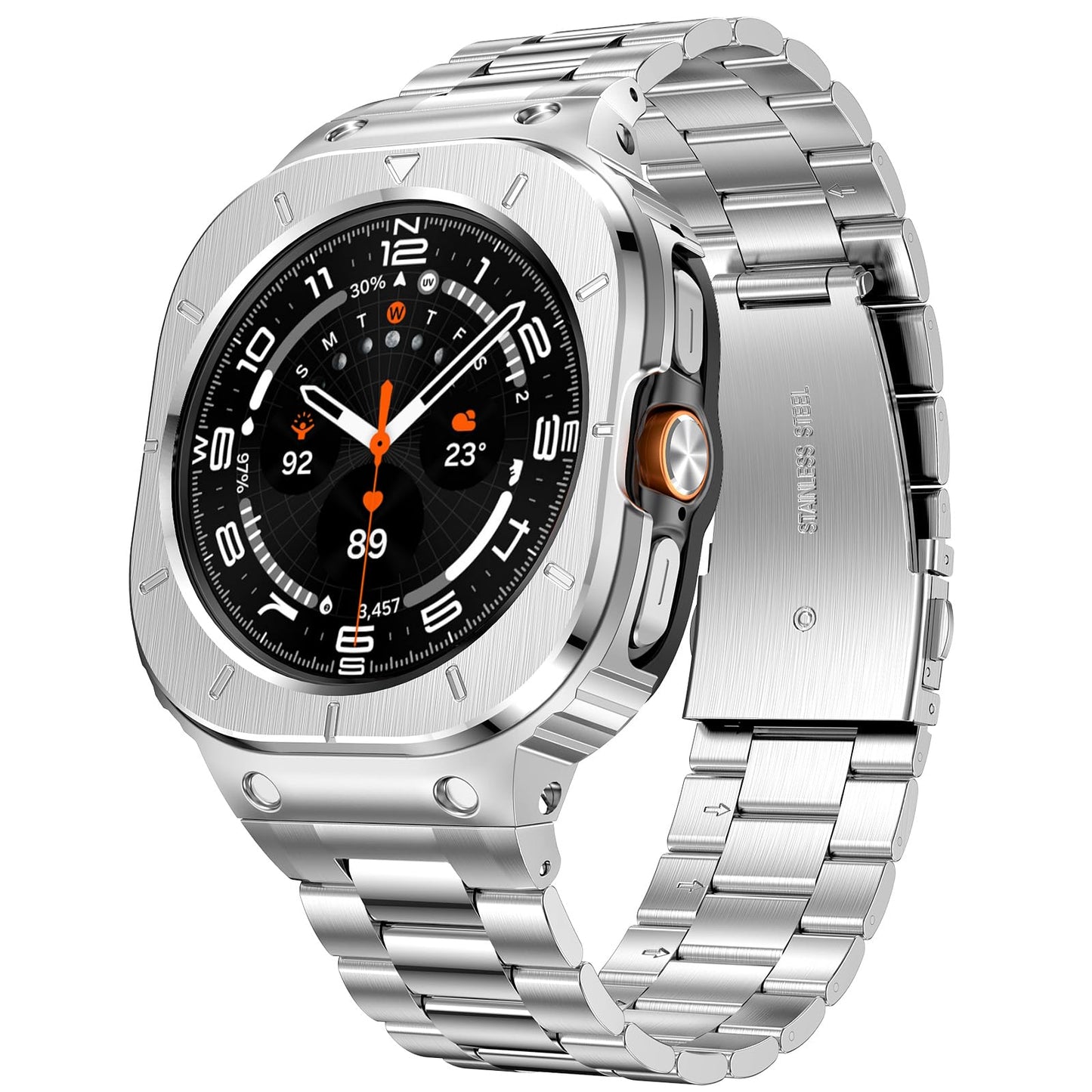 Galaxy Watch Case Strap - Stainless Steel Mod Case