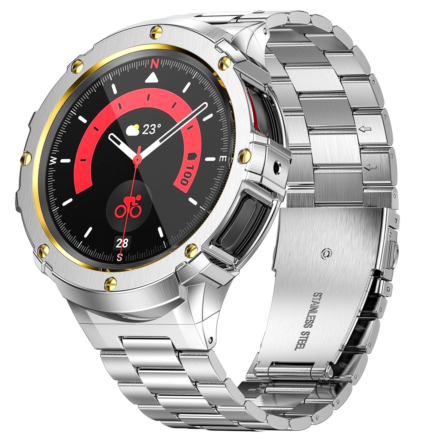 Galaxy Watch Case Strap - Stainless Steel Mod Case