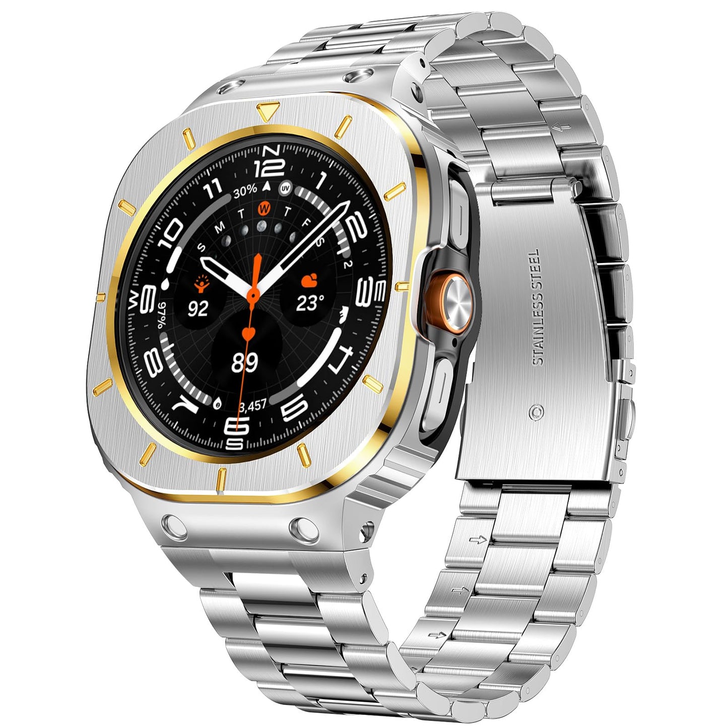 Galaxy Watch Case Strap - Stainless Steel Mod Case