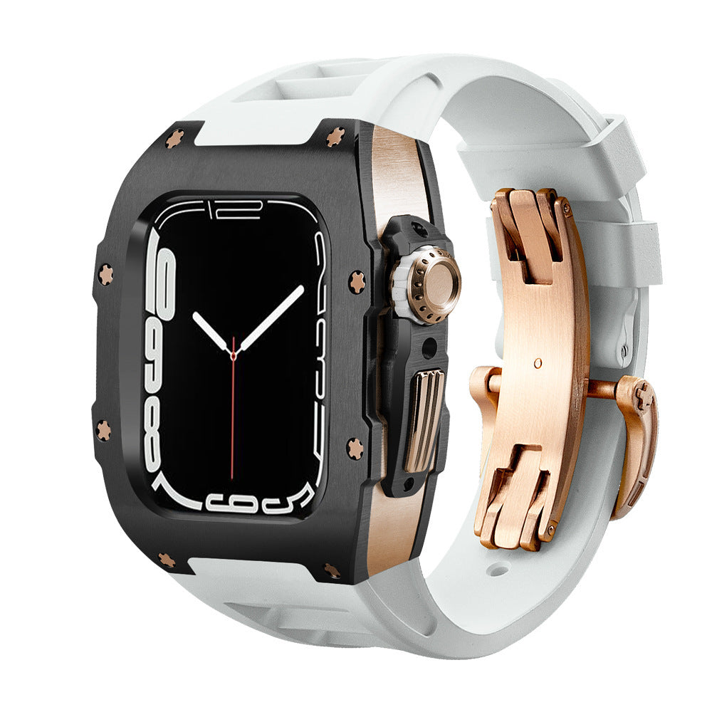 Luxury Metal Case Strap For Apple Watch Series 44/45 mm - Mycasety Mycasety