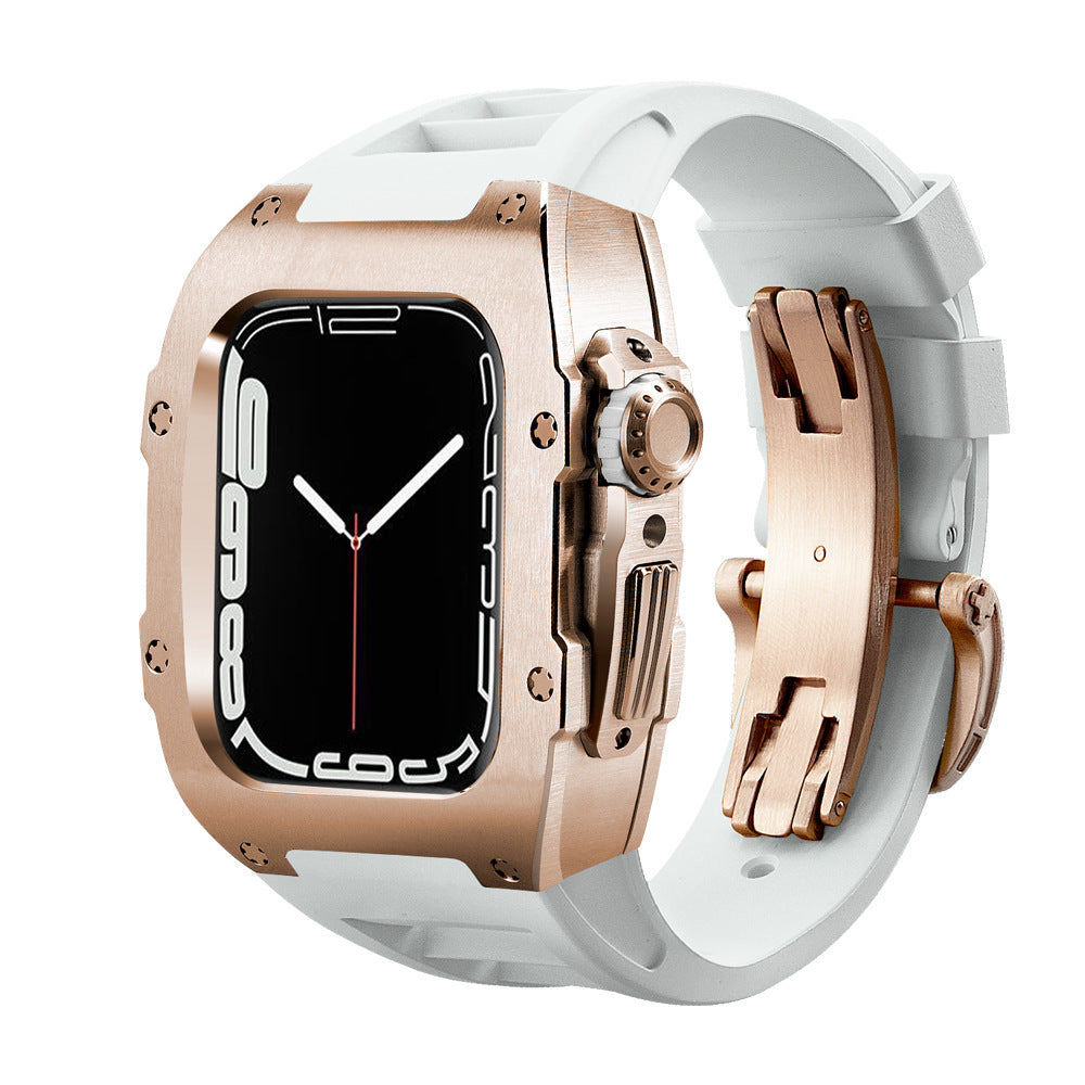 Luxury Metal Case Strap For Apple Watch Series 44/45 mm - mycasety2023 Mycasety
