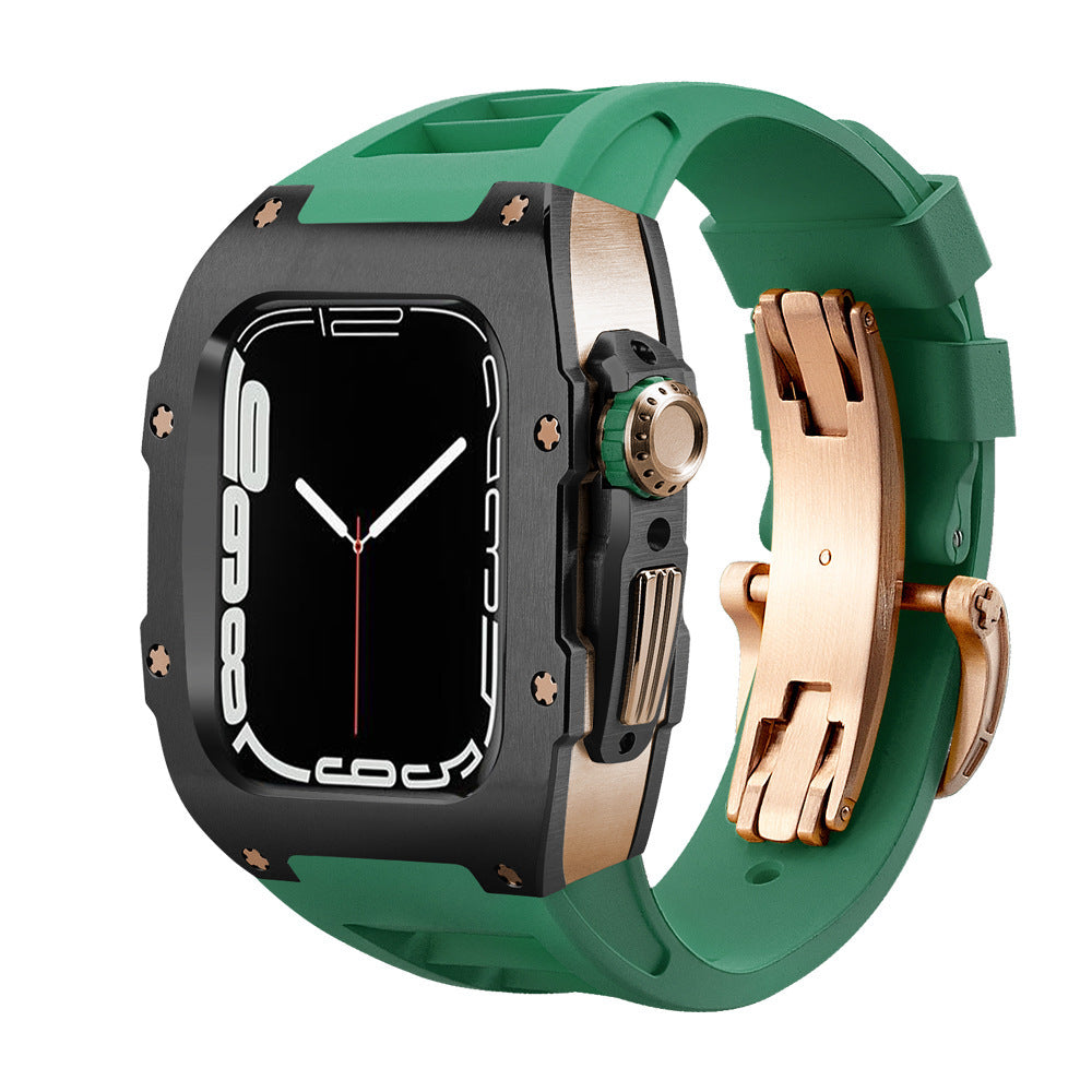 Luxury Metal Case Strap For Apple Watch Series 44/45 mm - Mycasety Mycasety