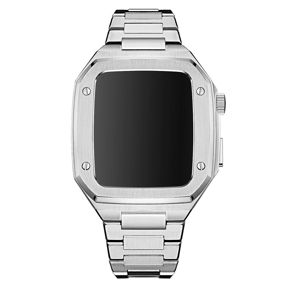 Luxury Metal Case Strap For Apple Watch 44/45mm - Mycasety Mycasety