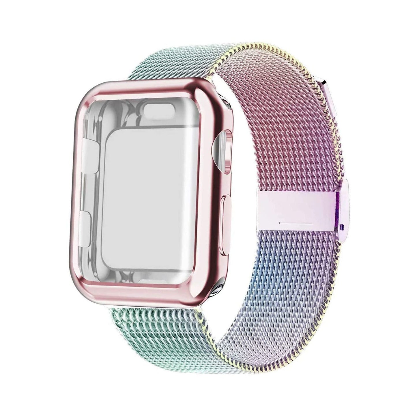 Luxury Metal Case Strap For Apple Watch Series 38/40/41/42/44/45 mm - Mycasety Mycasety
