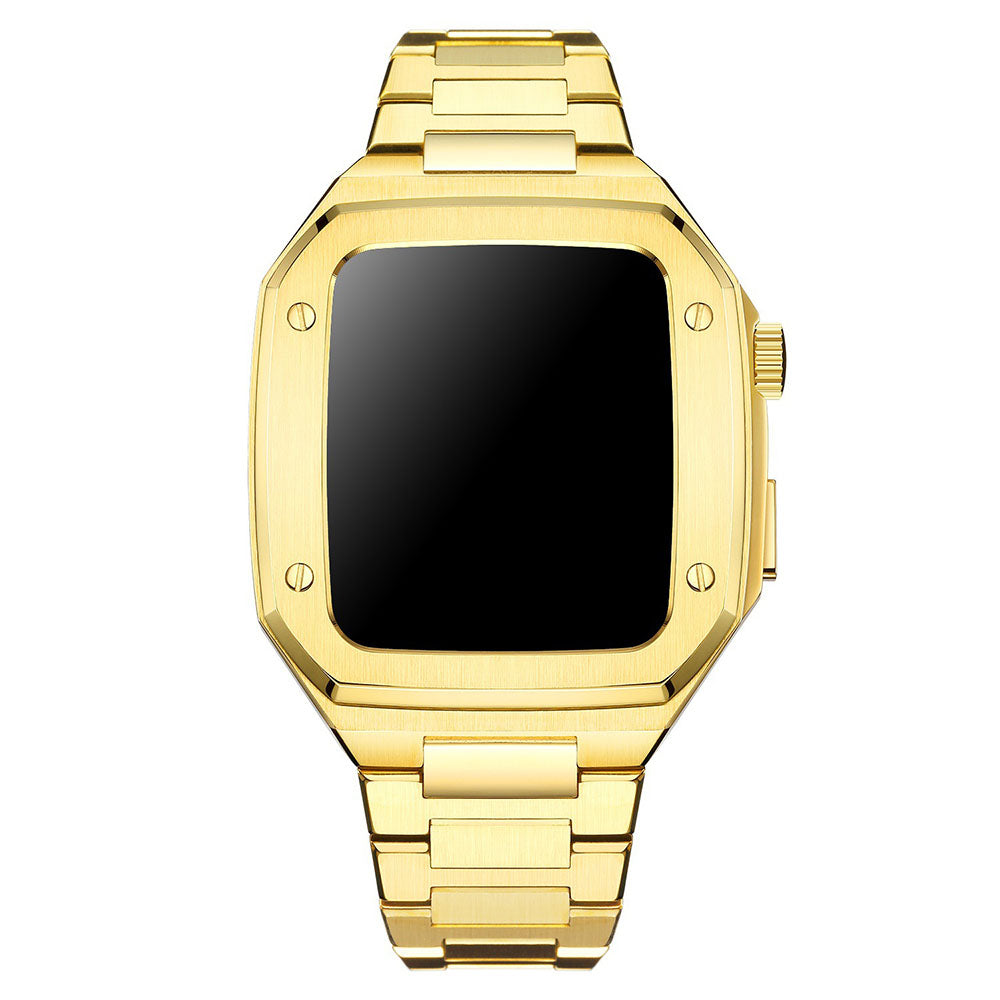 Luxury Metal Case Strap For Apple Watch 44/45mm - Mycasety Mycasety
