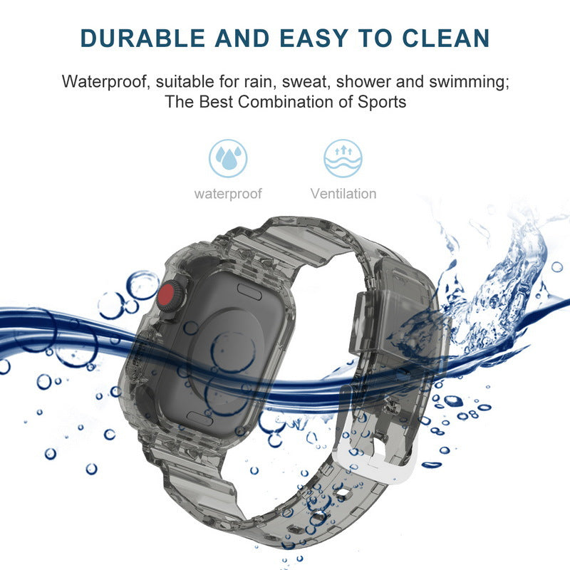 Luxury Transparent Case Strap For Apple Watch Series 41/45 mm - mycasety2023 Mycasety