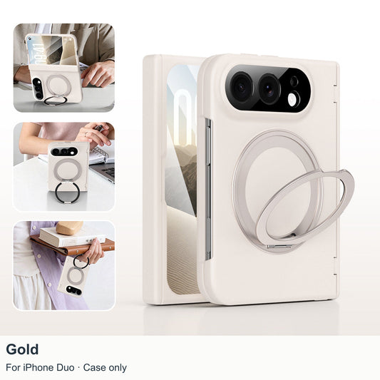 iPhone Duo | Magnetic Case with 360° Ring Stand & Glass Front