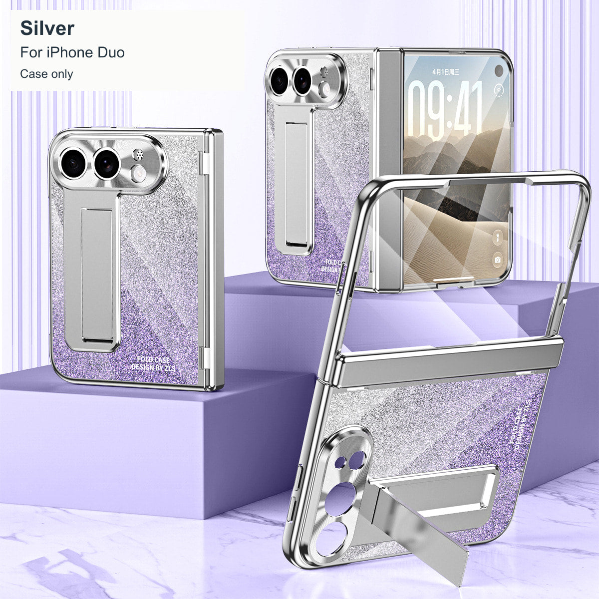 iPhone Duo | Glitter Kickstand Case with Hinge Protection