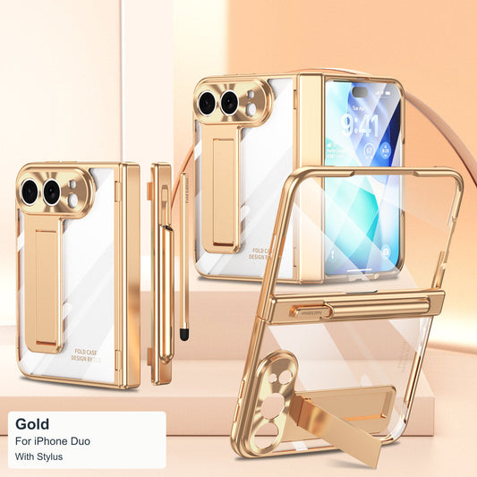 iPhone Duo | Clear Kickstand Case with Magnetic Hinge & Stylus
