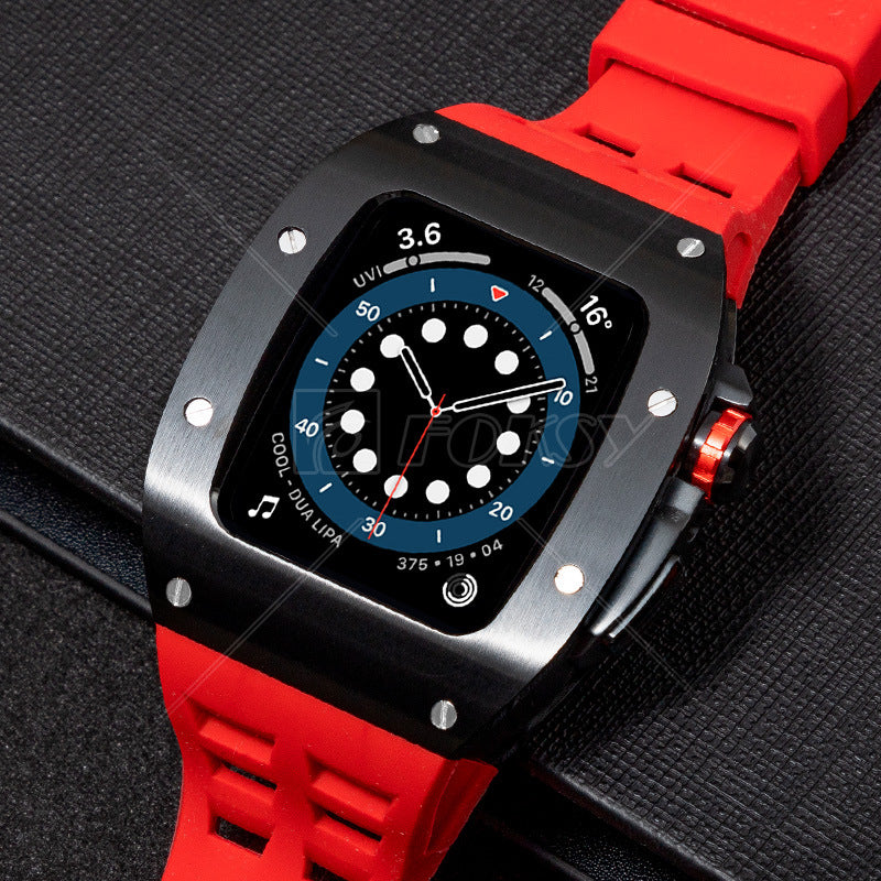 Luxury Metal Case Strap For Apple Watch Series 44/45 mm