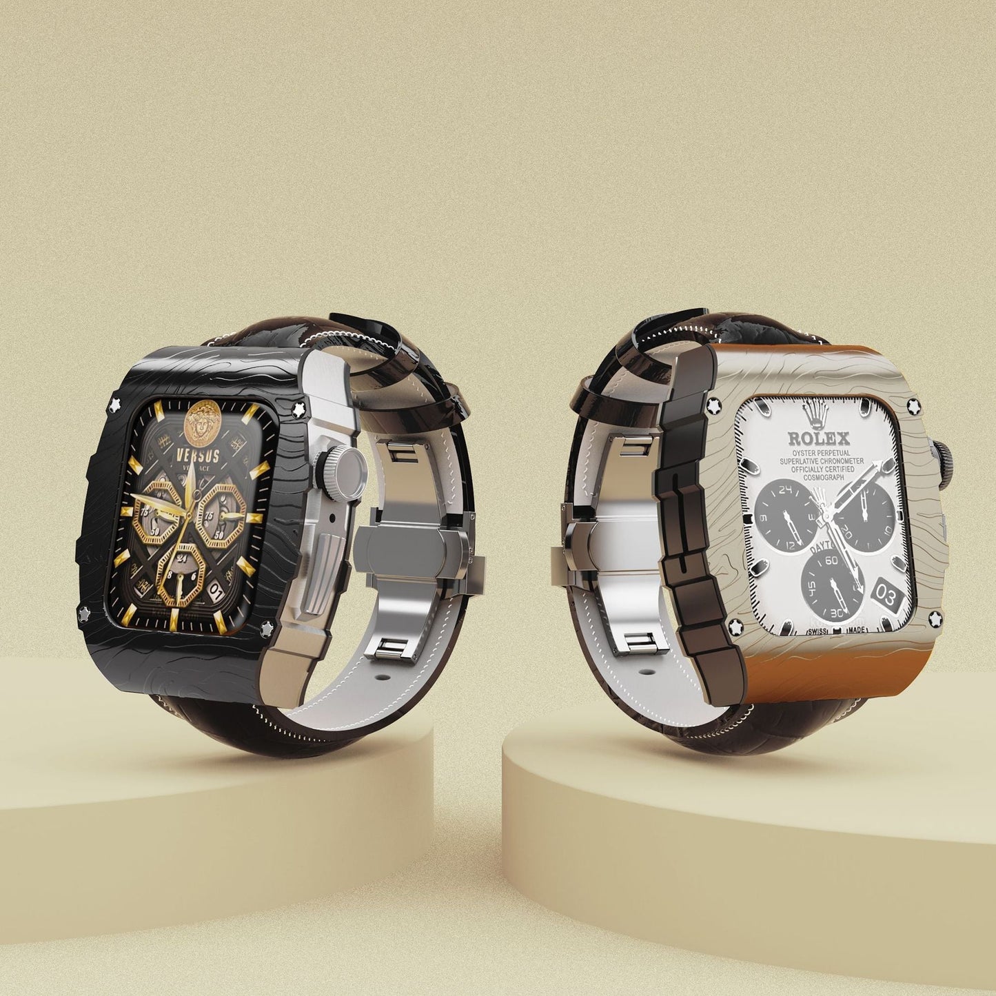 Luxury Metal Case Strap For Apple Watch 44/45 mm - Mycasety Mycasety