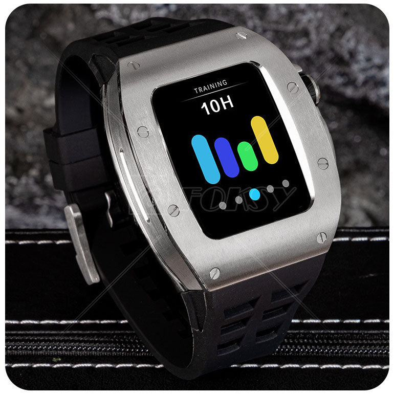 Luxury Metal Case Strap For Apple Watch Series 44/45 mm