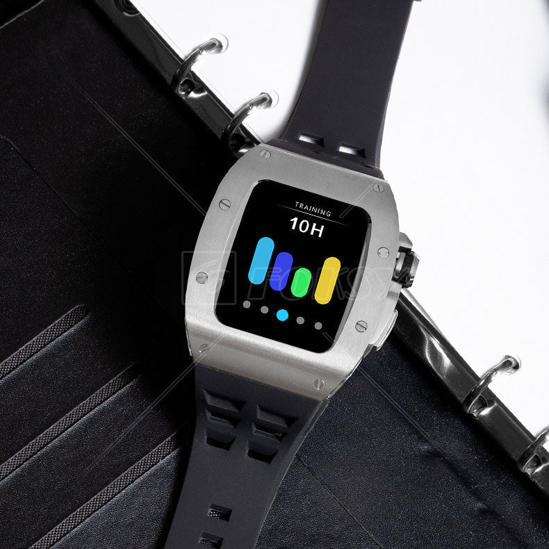 Luxury Metal Case Strap For Apple Watch Series 44/45 mm