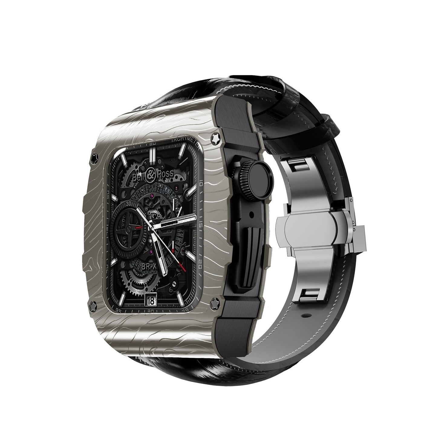 Luxury Metal Case Strap For Apple Watch 44/45 mm - Mycasety Mycasety