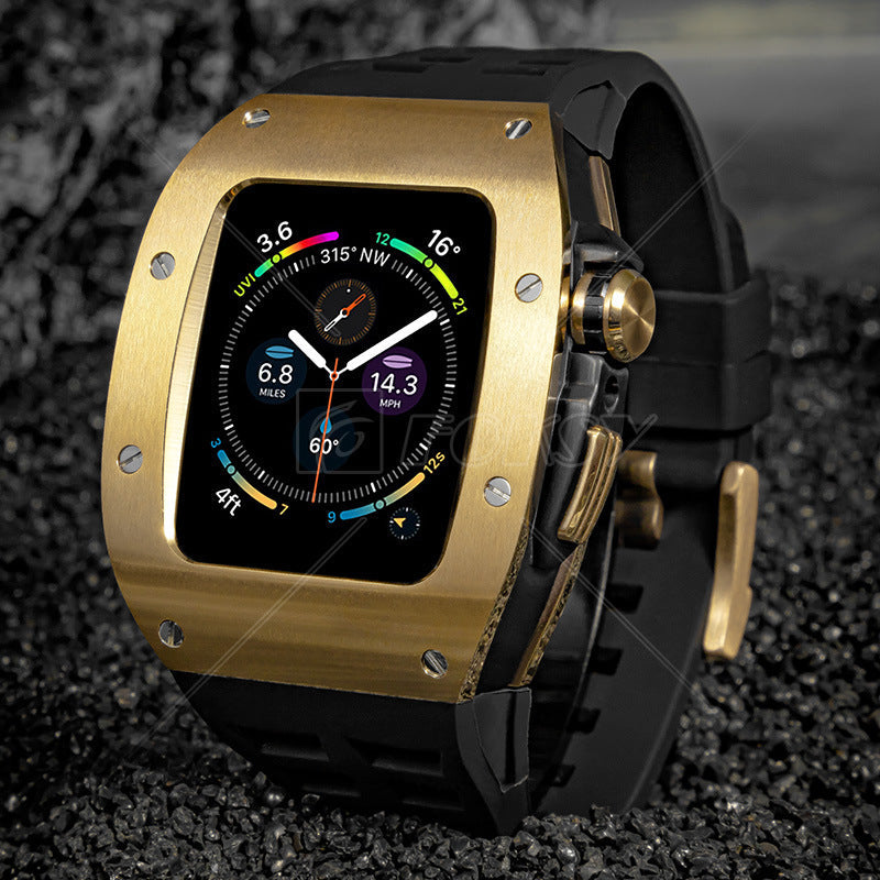 Luxury Metal Case Strap For Apple Watch Series 44/45 mm