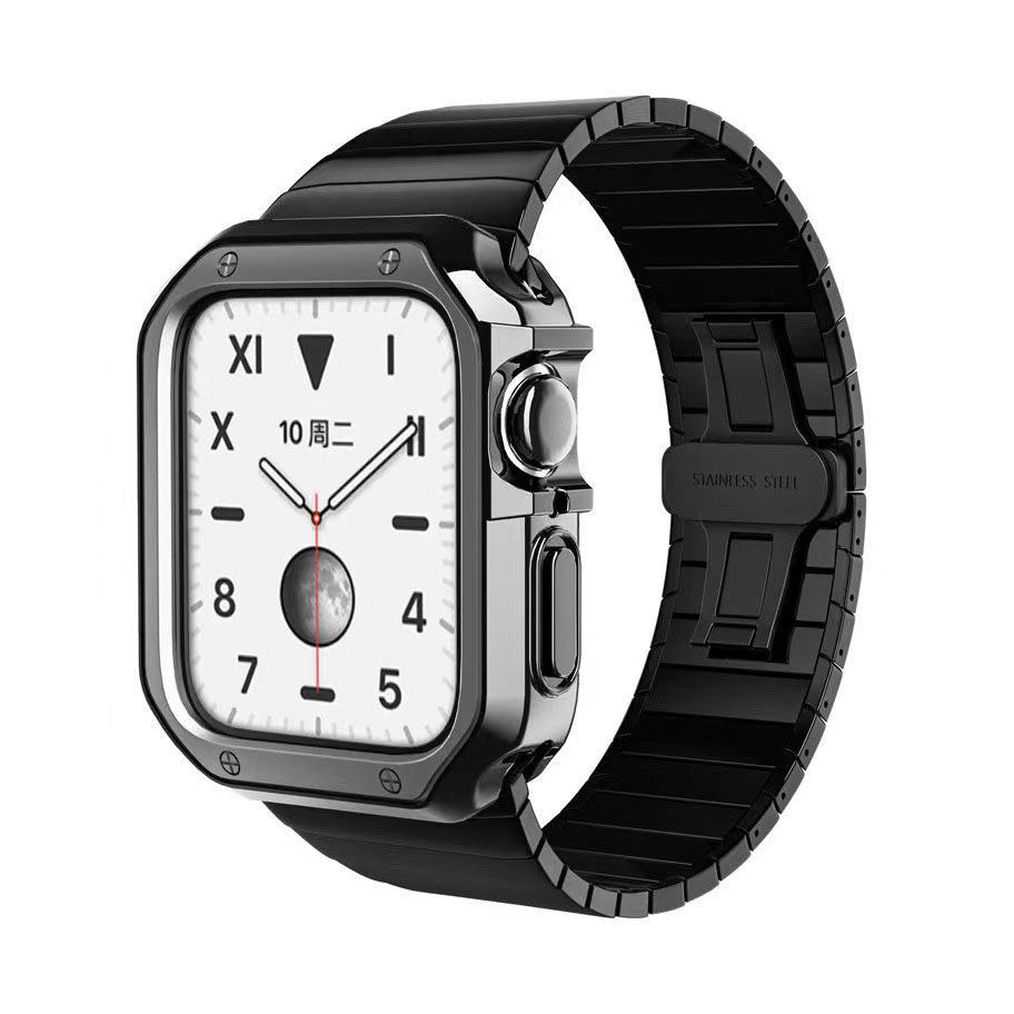 Luxury Metal Case Strap For Apple Watch Series 49/45/44/42/41/40/38 mm - mycasety2023 Mycasety