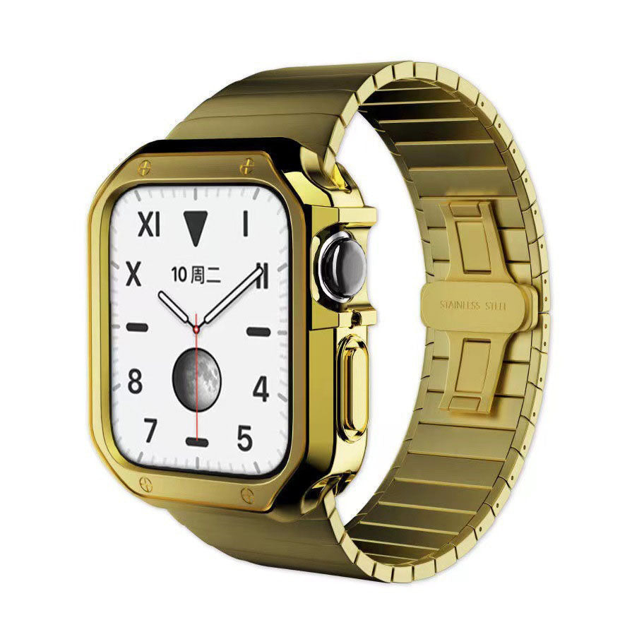 Luxury Metal Case Strap For Apple Watch Series 49/45/44/42/41/40/38 mm - mycasety2023 Mycasety