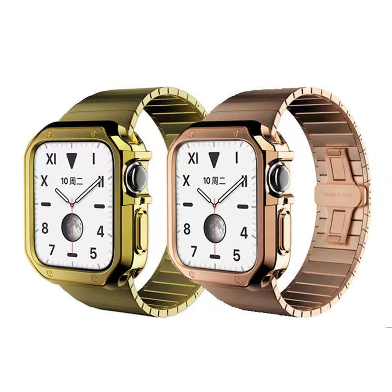 Luxury Metal Case Strap For Apple Watch Series 49/45/44/42/41/40/38 mm - mycasety2023 Mycasety