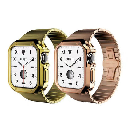 Luxury Metal Case Strap For Apple Watch Series 49/45/44/42/41/40/38 mm - mycasety2023 Mycasety