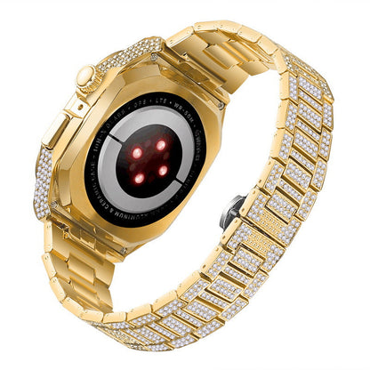 Luxury Metal Crystal Diamond Case Strap For Apple Watch Series 44/45mm - mycasety2023 Mycasety