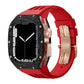 Luxurious Carbon Fiber Metal Case Strap For Apple Watch Series 44/45 mm - Mycasety Mycasety