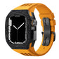 Luxurious Carbon Fiber Metal Case Strap For Apple Watch Series 44/45 mm - Mycasety Mycasety