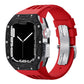 Luxurious Carbon Fiber Metal Case Strap For Apple Watch Series 44/45 mm - Mycasety Mycasety