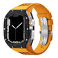 Luxurious Carbon Fiber Metal Case Strap For Apple Watch Series 44/45 mm - Mycasety Mycasety
