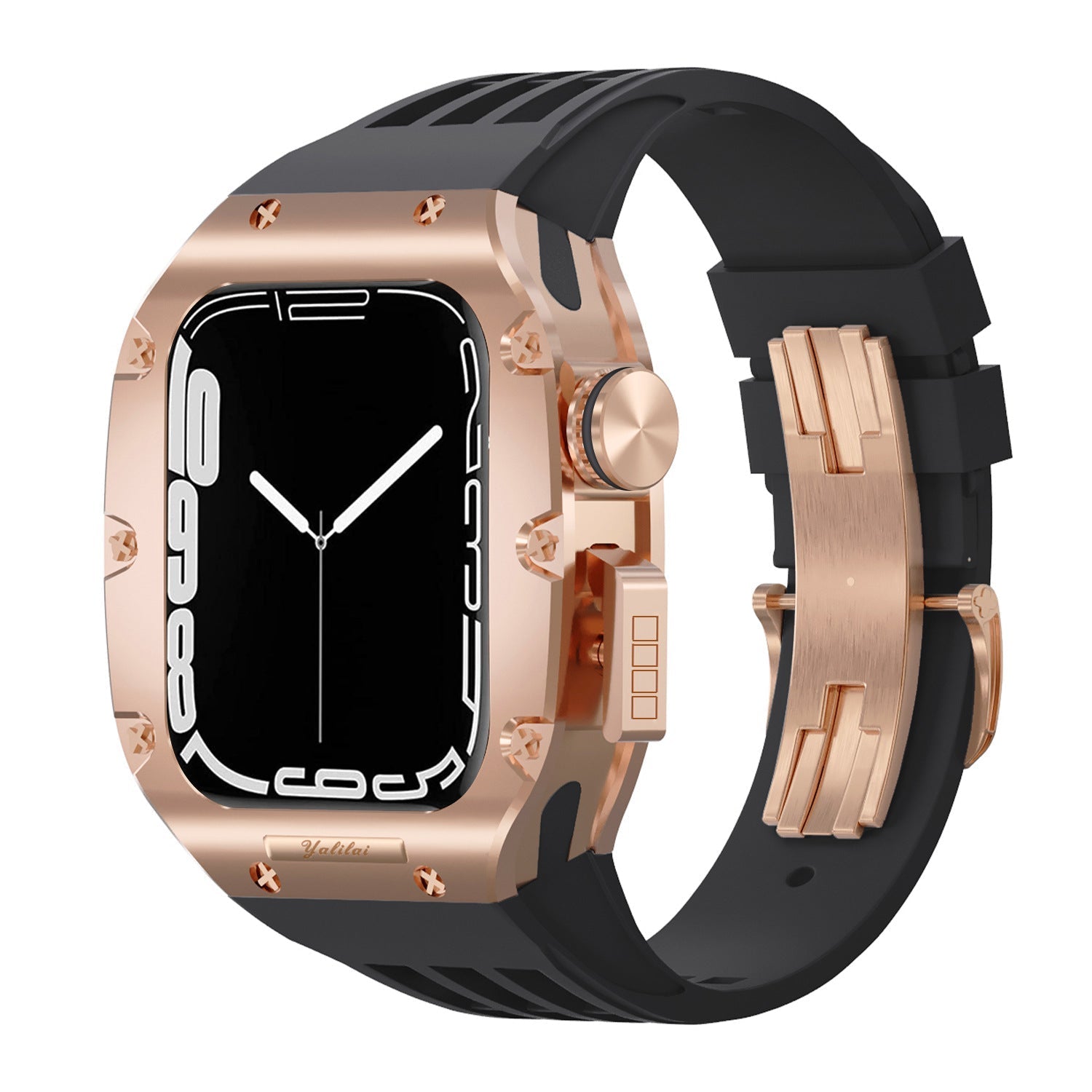 Luxurious Titanium Alloy Case Strap For Apple Watch Series 44/45 mm - Mycasety Mycasety
