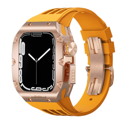 Luxurious Titanium Alloy Case Strap For Apple Watch Series 44/45 mm - Mycasety Mycasety